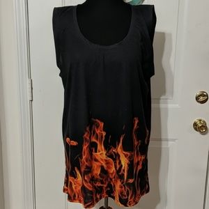 Killstar Fire Sleeveless T-Shirt